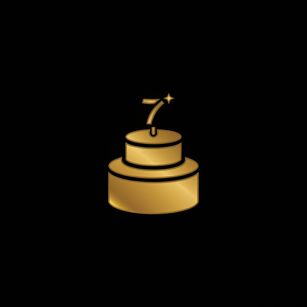Geburtstagssong - goldene Torte auf schwarzem Hintergrund